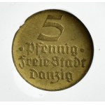 Svobodné město Gdaňsk, Flounder, 5 fenig 1932, Berlin, GCN XF 45