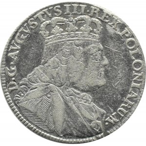 Augustus III Sas, ort (18 Pfennige) 1754 E.C., Leipzig, größere Büste