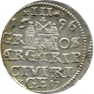 Zikmund III Vasa, trojak 1596, Riga, tip LI