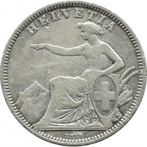 Švajčiarsko, 1 frank 1860 B, Bern, vzácne