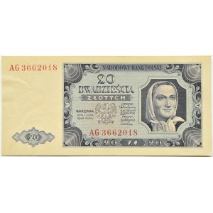 Polen, RP, 20 Zloty 1948, AG-Serie, Warschau - schön und selten