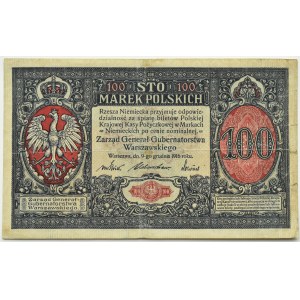 Generalgouvernement, 100 Mark 1916, General, Serie A