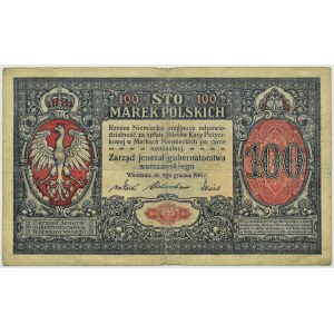 Generální gouvernement, 100 marek 1916, jeneral, série A - 6 figur, RARE