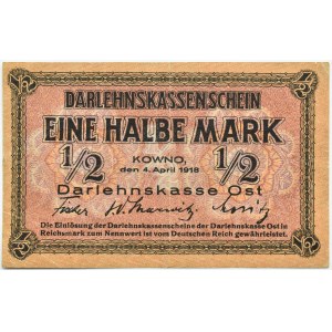 Polen/Deutschland, Kaunas 1/2 Mark 1918 OST, Serie C