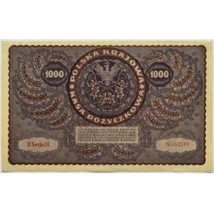 Poland, Second Republic, 1000 marks 1919, 2nd series H - type 4, Warsaw