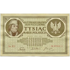 Polen, Zweite Republik, 1000 Mark 1919, ZO-Serie, Warschau, sehr schön!