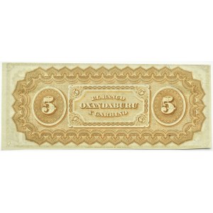 Argentyna, Banco Oxandaburu y Garbino, 5 pesos bolivianos 1869, UNC