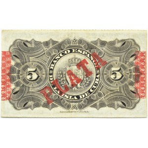 Kuba, Banco Español De la Isla De Cuba, 5 pesos 1896, série F