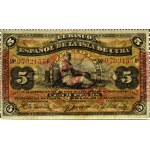 Kuba, Banco Español De la Isla De Cuba, 5 Pesos 1896, Serie F
