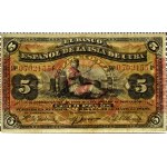 Kuba, Banco Español De la Isla De Cuba, 5 pesos 1896, seria F