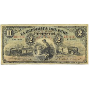 Peru, 2 sole 1879, seria C, Lima