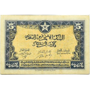Marokko, 5 Franken 1943 - Erstausgabe
