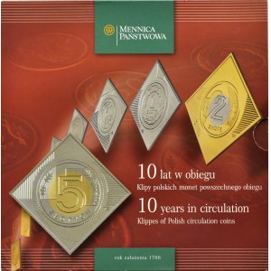 Clips of Polish circulation coins - 10 years in circulation, UNC