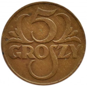 Poland, Second Republic, 5 groszy 1934, Warsaw, rare