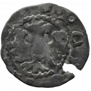 Ladislaus the Short, denarius without date, helmet/eagle