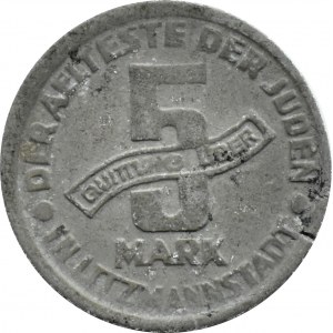 Ghetto Łódź, 5 Mark 1943, Magnesium, Sorte 1/1, selten