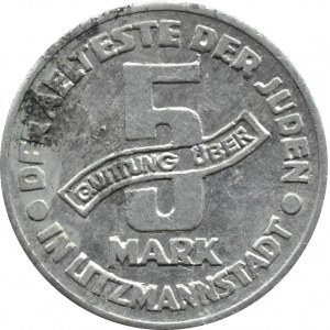 Ghetto Lodz, 5 marks 1943, aluminum, ref. 3/3