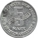 Ghetto Lodz, 5 marks 1943, aluminum, ref. 3/3