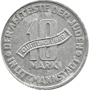 Ghetto Lodz, 10 marks 1943, aluminum, variety 2/2, rare
