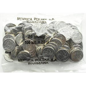 Polsko, III RP, 20 groszy 2010, bankovní mincovní sáček