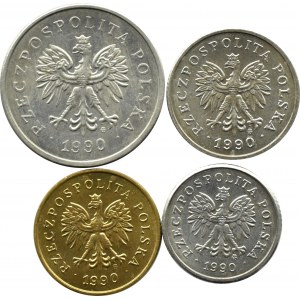 Polska, III RP, lot monet 1990, Warszawa, piękne!