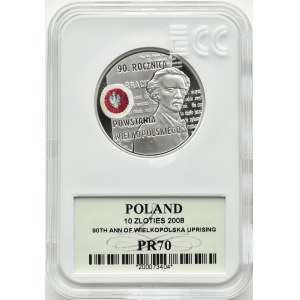 Poland, III RP, 10 zl 2008, Greater Poland Uprising, Warsaw, GCN PR70