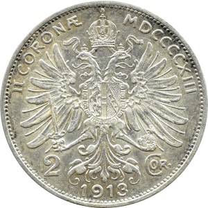 Austria-Hungary, Franz Joseph I, 2 crowns 1913, Vienna