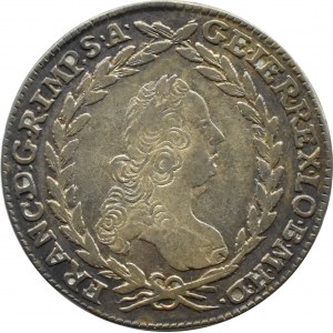 Węgry, Franciszek I, 20 krajcarów 1763 KB, Kremnica, RZADKIE