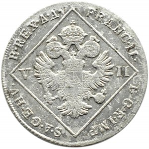 Austria, Franciszek II, 7 krajcarów 1802 A, Wiedeń - WYRAŹNA PRZEBITKA