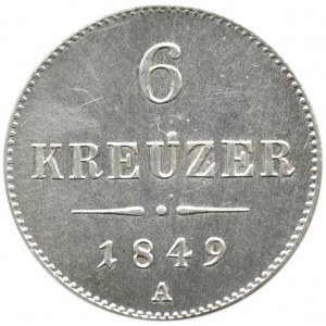 Austria, Franciszek Józef I, 6 krajcarów 1849 A, Wiedeń