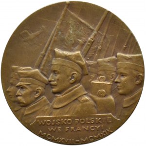 Polska, II RP, medal, gen. Józef Haller - Wojsko Polskie we Francji 1917-1919, A. Madeyski Paryż