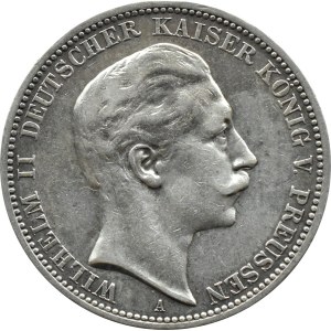 Niemcy, Prusy, Wilhelm II, 3 marki 1910 A, Berlin