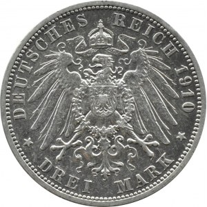 Deutschland, Preußen, Wilhelm II, 3 Mark 1910 A, Berlin