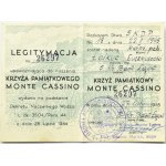 Polska, II Korpus, Krzyż Monte Cassino nr 26297 z legitymacją, oryginalna wstążka