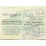 Polsko, II. sbor, Monte Cassino Kříž č. 26297 s průkazem totožnosti, originální stuha