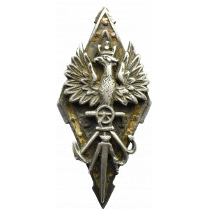 Polska, II RP, odznaka Batalionu Pomiarowego, srebro, rzadka