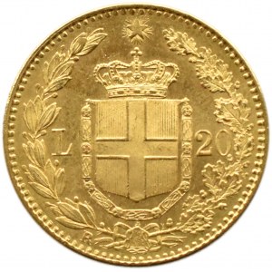 Itálie, Umberto I, 20 lir 1882, Turín, BEAUTIFUL