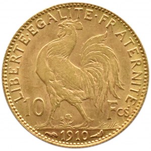 Frankreich, Republik, Hahn, 10 Francs 1910, Paris