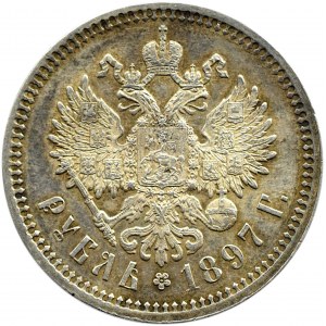 Russia, Nicholas II, ruble 1897 АГ, St. Petersburg, BEAUTIFUL!!!