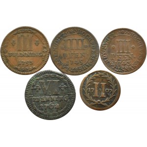 Deutschland, Preußen, Los 3-6 Pfennig 1707-1762
