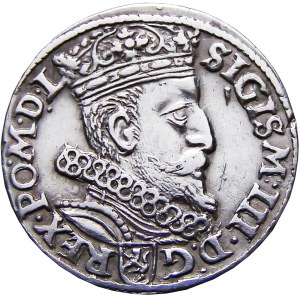 Zygmunt III Waza, trojak 1601, Kraków, głowa w prawo, OKAZOWY