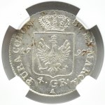 Niemcy, Prusy, Fryderyk, 4 grosze (złotówka) 1797 A, Berlin, NGC MS62