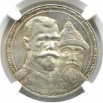 Russland, Nikolaus II, 1 Rubel 1913 v. Chr., 300 Jahre Haus der Romanows, St. Petersburg, NGC MS61