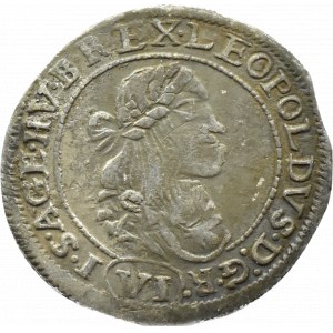 Maďarsko, Leopold I., 6 krajcarů 1673 KB, Kremnica