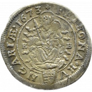 Hungary, Leopold I, 6 krajcars 1673 KB, Kremnica