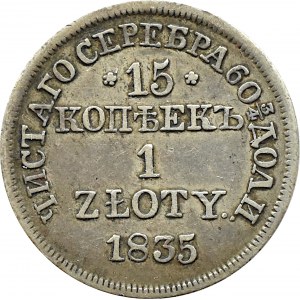 Nikolaus I., 15 Kopeken/1 Zloty 1835 MW, Warschau