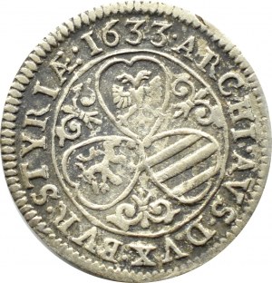 Austria, Ferdynand II, 3 krajcary 1633 STYRIÆ, Graz