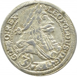 Rakúsko, Leopold I, 3 krajcars 1703 IA, Graz