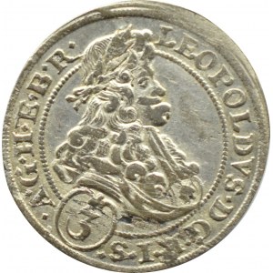 Śląsk, Leopold I, 3 krajcary 1696 CB, Brzeg