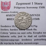 Zikmund I. Starý, půlgroše 1508, Krakov (4)